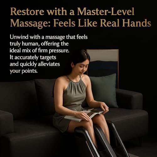 Image of RYM Electric Foot & Leg Massager Machine for Home | Heated Shiatsu Foot Massager for Pain Relief & Blood Circulation with Rolling, Kneading, Compression & Remote Control, 80W