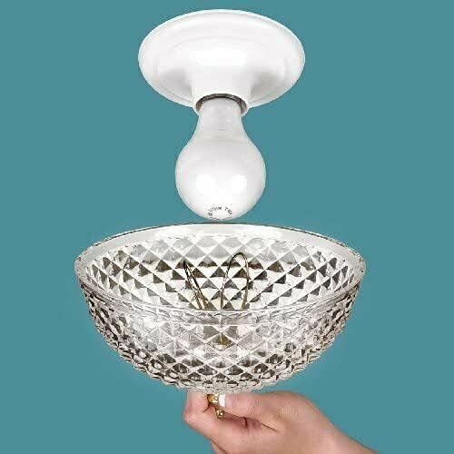 Clip-on Light Shade - Diamond Cut Acrylic Dome Lightbulb Fixture - 7 3/4"
