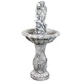 Sunnydaze Fairy Flower 42-Inch Solar Fountain with Battery Backup and LED Lights - Submersible Pump - Resin and Fiberglass