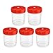 PATIKIL 90mL Sample Cups, 5 Pack Short Sample Containers Leak Proof Screw Cap for Lab Home, Red