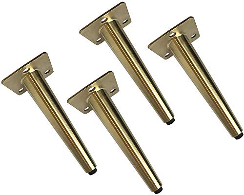 DBHZJ Furniture legs Golden sofa feet, metal slanting feet 17cm cabinet feet, coffee table cabinet support feetMultiple sizes, Suitable for all furniture