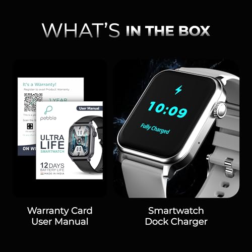 Image of Pebble Ultra Life 1.83 inch True HD Display | 600 Nits Brightness | BT Calling | 600mAh Battery | 12 Days Battery Life | Unisex Design | Multi-Sports Mode