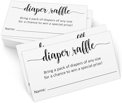 Amazon.com: 321Done Diaper Raffle Tickets, Made in USA - 3.5x2 White ...