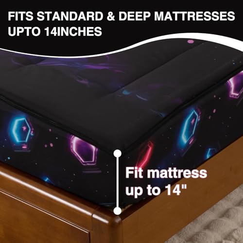 A Nice Night Kids Game Console Zippered Comforter Set - Zipper Bedding for Boys Outer Space Gaming Galaxy Theme, Twin 7 41l9b8XlnmL