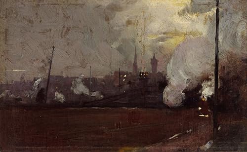 Pintura de lienzo nostálgica del tren vespertino de Tom Roberts, arte para un hogar acogedor