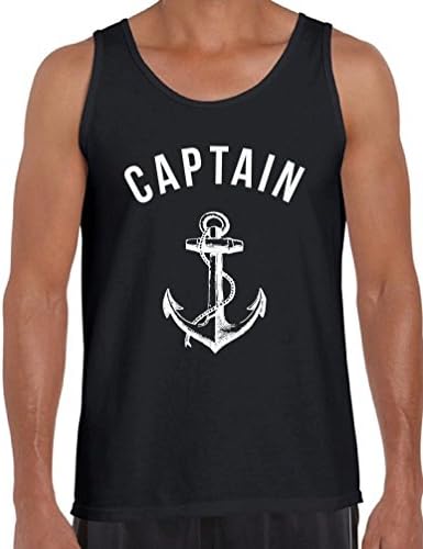 Awkwardstyles Men’s Captain Tank Top White Anchor Beach Party Tank