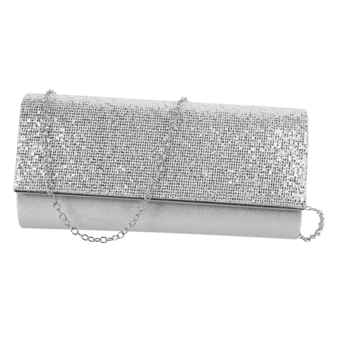 Sac de soirée argenté à paillettes Ipetboom pour mariages et grands banquets formels
