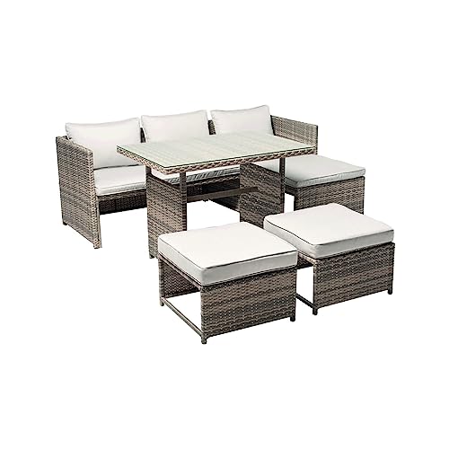 Tenerife - Salón de jardín (resina trenzada, modular, 5 plazas), color