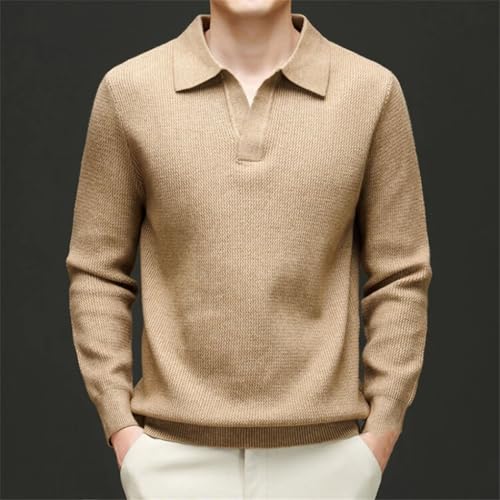 Men's Pullover Sweater Business Slim Wool Thickened Warm Lapel Sweaters Pullovers Long Sleeve Jumpers4