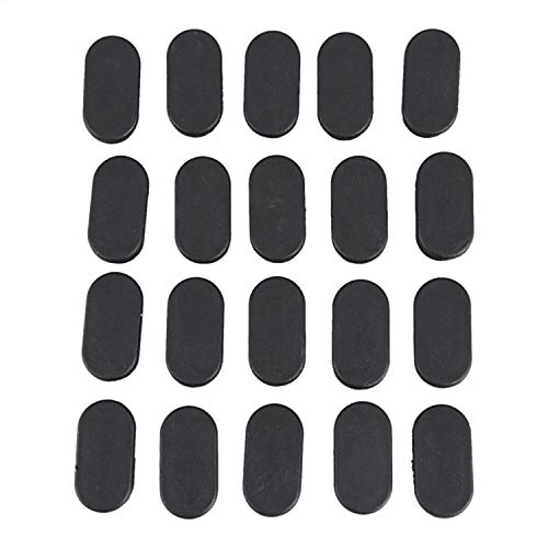 Rafstya Tapón ovalado para patas de silla de mesa, 40 mm x 20 mm, 20 unidades, color negro