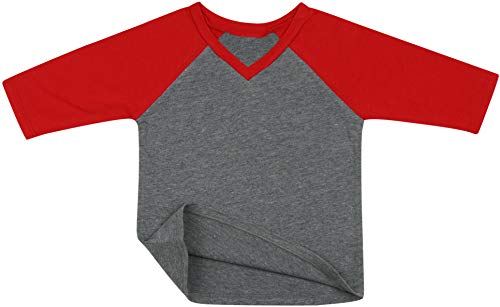 Image of ToBeInStyle Kids Boys Girls Cotton Jersey Contrast Raglan V-Neck Tee T-Shirts
