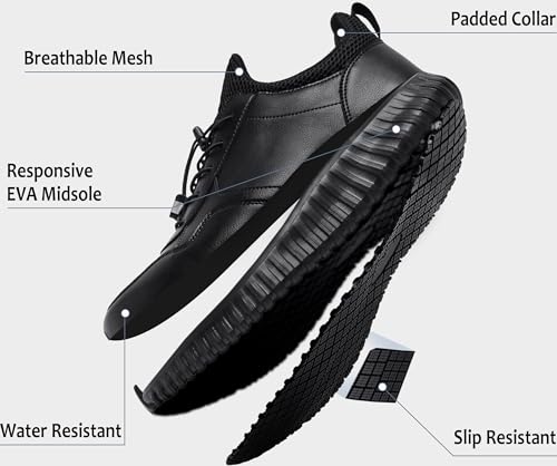 Men's Non-Slip Waterproof Lightweight Work Shoes & Restaurant or Food Service Sneakers3