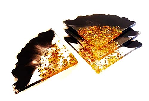 Best Deal Handmade Bar Coaster Set of 4, Elegant Black & Gold, Beautiful Gift Box for Housewarming, Realtor, Anniversary, Holidays and New Years. Unbreakable and Premium with Multiple Usage in Home or Office Best Deal Handmade Bar Coaster Set of 4, Elegant Black & Gold, Beautiful Gift Box for Housewarming, Realtor, Anniversary, Holidays and New Years. Unbreakable and Premium with Multiple Usage in Home or Office