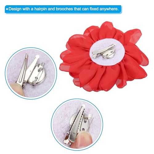 Image of PATIKIL Rose Flower Hair Clips, Fabric Brooch Pins for Women Wedding Party Dance Dress Clothes Accessories Valentine's Day Gifts