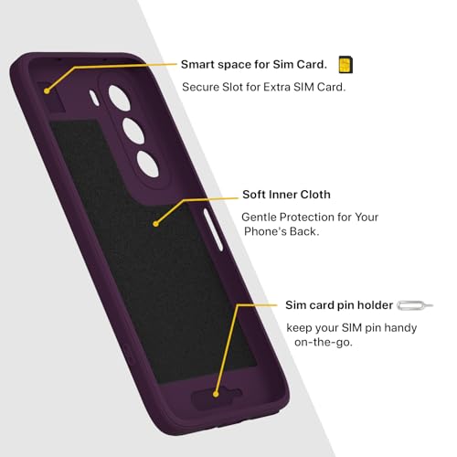 Image of Pikkme Back Cover for Realme P4x 5G Soft Matte Silicone | Slim Fit | Mag-Safe Design (Mag-Safe Not Support) Camera Protection Bumper Case (Purple)
