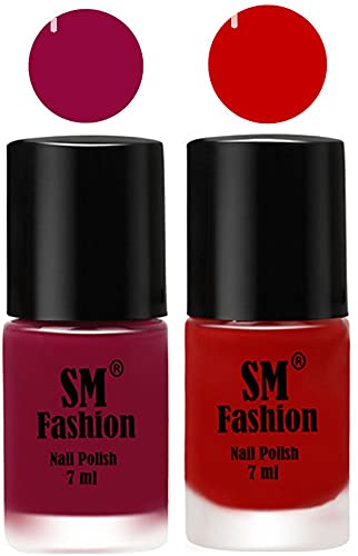 Image of Long Lasting Nail Polish | Nail Paint Combo 7 ml Each) - Set of 2 Cherry Blossom-Orange