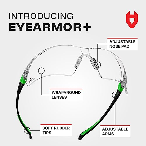 NoCry Clear Safety Glasses for Men and Women with Anti-Fog and Scratch Resistant Wrap Around Lenses, Adjustable Temples and Nose Pads — Certified ANSI Z87 Safety Glasses — 100% UV Protective Eyewear