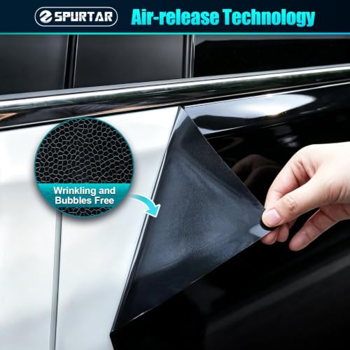 Image of Spurtar Vinyl Wrap for Cars Ultra Gloss Black 1ft X 5ft Self-Adhesive