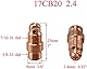 RIVERWELD TIG - Kurze Kollektorgehäuse 17CB20 2,4 mm Lochdurchmesser für PTA DB SR WP 17 18 26 WIG - Schweißbrenner, Packung zu 10