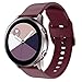 Produktbild La vaah Ersatzarmband, kompatibel mit Samsung Galaxy Watch Active / Active 2 20 mm, für Galaxy Watch Active 2 44 mm / Galaxy Watch Active 40 mm / Gear Sport Smartwatch, weiches Silikon, Weinrot