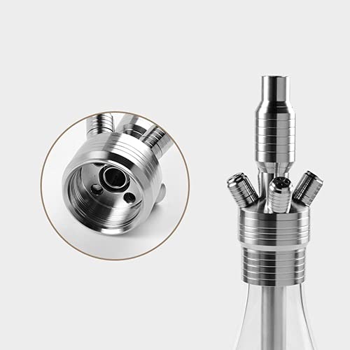 JYXZM Edelstahlhuka, Premium-Glas Shisha-Hukahn-Kit mit Silikonschlauch und Hukahn-Lehm-Schüssel Set, 100… – Bild 4