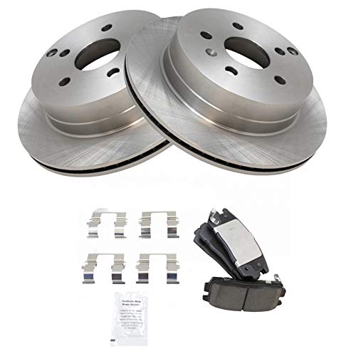 Image of TRQ Rear Brake Pad and Rotor Set Ceramic Vented Rotors Compatible with 2010-2017 Chevrolet Equinox GMC Terrain
