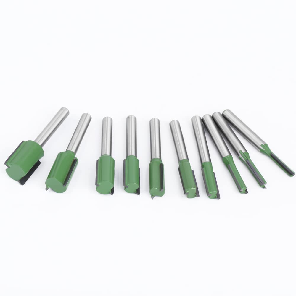 11pcs 6mm Shank Single Double Flute Straight Bit Milling Cutter For Wood Tungsten Carbide Router Bit Woodwork