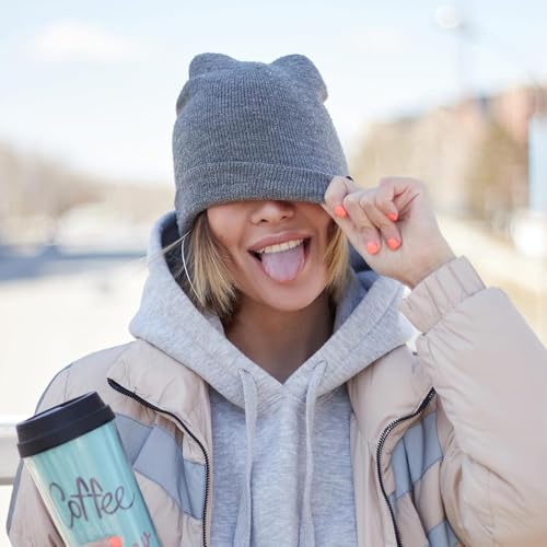 Image of ZOORON Beanie for Men Women Warm Winter Hat Unisex Soft Knit Cuffed Beanie