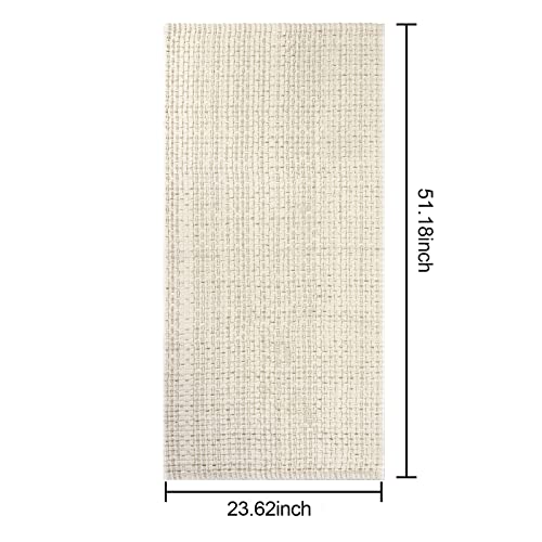 Seavish Boho Bathroom Runner Rug Machine Washable Rug, 2'X4.2' Beige Laundry Room Rug Cotton Woven Front Door Mat Reversible Bedroom Rug Indoor Outdoor Throw Rug For Porch Kitchen Hallway Entryway #TOP1