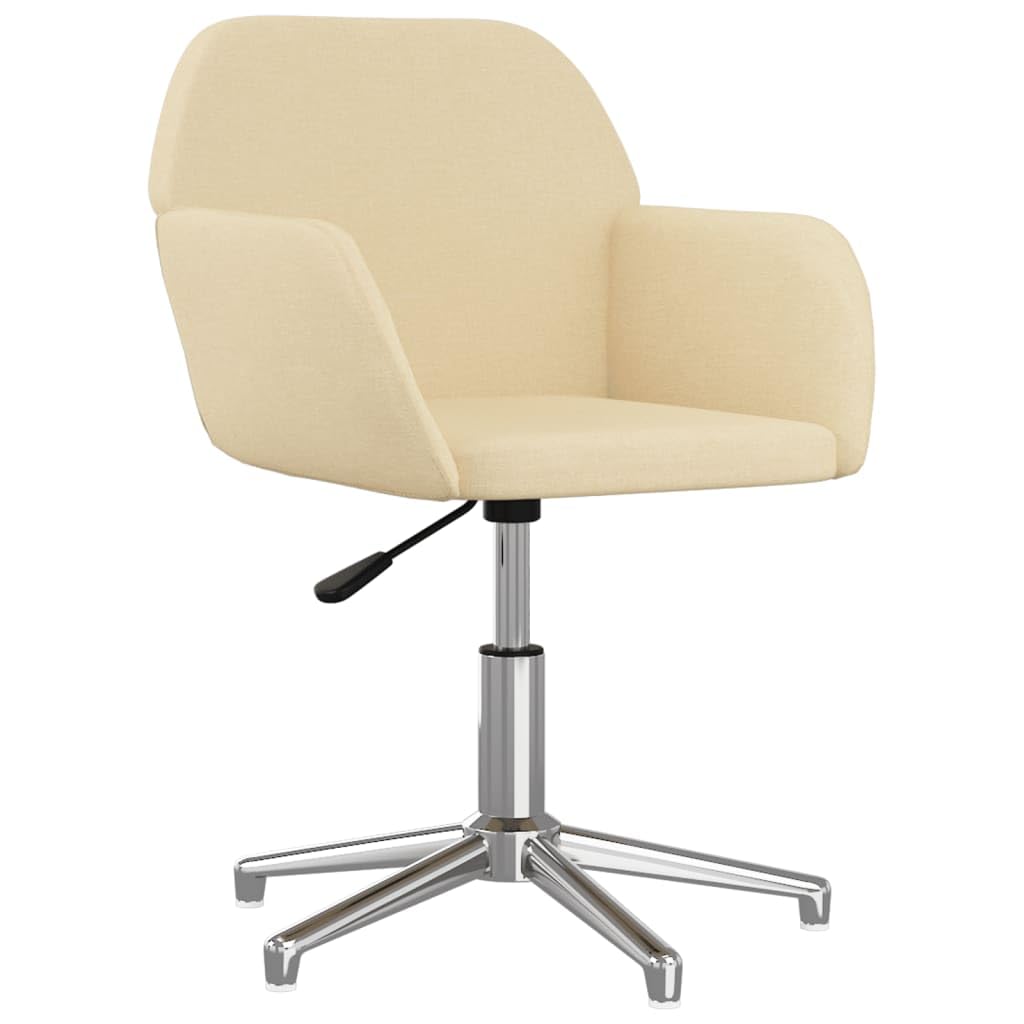 Set di 2 sedie da pranzo color crema con imbottitura, girevoli, ergonomiche, robusta struttura in metallo, design scandinavo, comodi braccioli, tessuto resistente