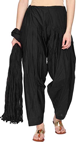 b9 store Women's Cotton Solid Patiala With Dupatta Combo Set (Free Size)-picture-45