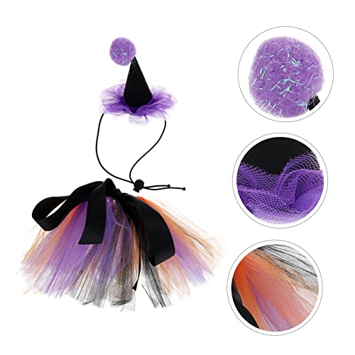 Disfraz Halloween para mascotas con sombrero y falda miniatura 5