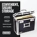 Vaultz File Organizer Storage Box - 14 x 7 x 12.19 Inch Letter Size, Portable Locking Storage Totes with Dual Combination Locks for Filing Office Documents - Black