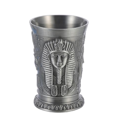 TOKIDNY Copa de Vino de Metal Estilo Egipcio Antiguo Retro Decorativa para Hogar y Oficina Adorno Vintage Resistente y Fácil de Limpiar Copa para Cócteles y Licor Decoración de Mesa