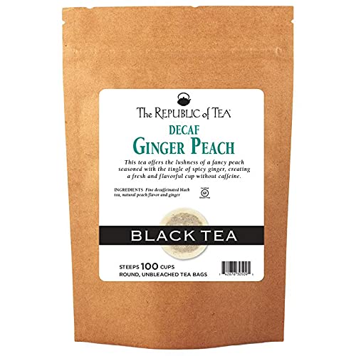 Image of The Republic of Tea - Decaf Ginger Peach Black Tea Super Refill, 100 Tea Bags