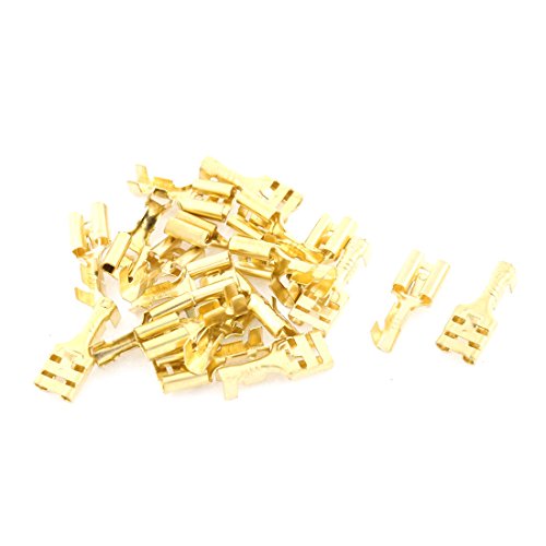 uxcell 20 Pcs 6.3mm Female Cable Crimp Terminal Connector