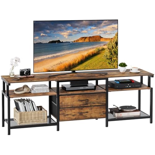 HOOBRO TV-Schrank, Lowboard für Fernseher bis zu 75 Zoll, Fernsehtisch,...