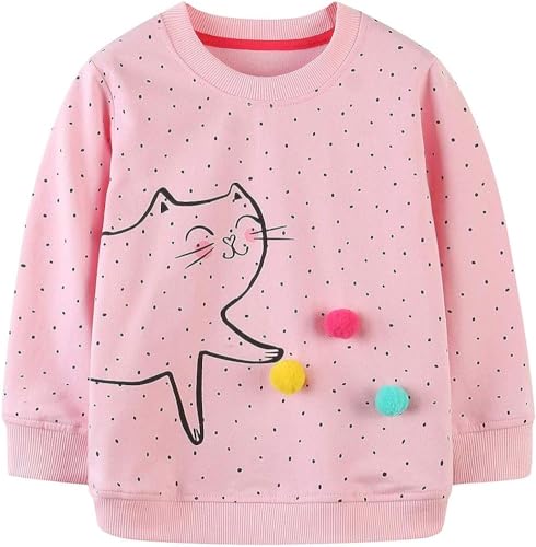 TEDD Sudaderas Niña Unicornio Camiseta Manga Larga 100% Algodón Jersey sin Capucha para Nina 7-8 años