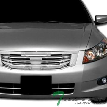 for 2008-2010 Accord 4D 4DR -Chrome MU Style Front BADGELESS Hood Grill Grille Guard ABS