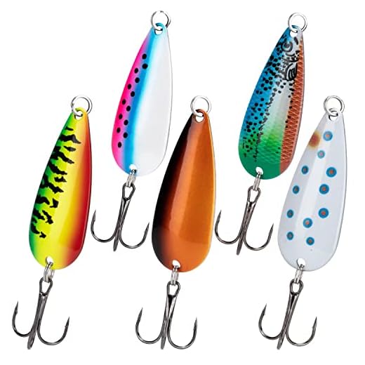 THKFISH Fishing Lures Fishing Spoons Fishing Bait Trout Lures Bass Lures Fishing Spoons Lures 1oz-5pcs