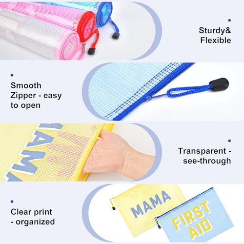 Image of 6pcs Hospital Diaper Bag Organizing Pouches for Labor and Delivery, Maternity Essentials Diaper Bag Organizer for Mommy Travel - Blue /Yellow
