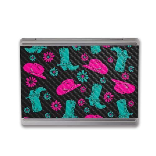 Image of MightySkins Carbon Fiber Skin Compatible with Microsoft Surface Laptop Go 3 (2023) Full Wrap Kit - Neon Cowgirl | Protective, Durable Textured Carbon Fiber Finish | Made in The USA