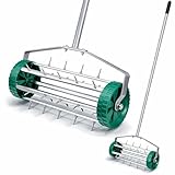 DIVCHI Garten-Rasenlüfter mit robusten Metallspitzen – Rollender Rasenlüfter mit Griff –...