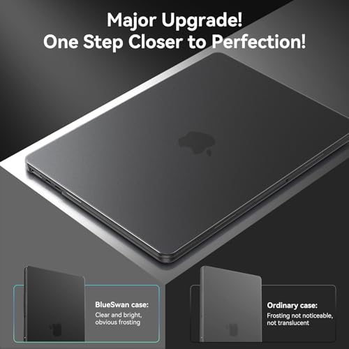 Image of BlueSwan for MacBook Air 13 inch Case, M5-M2 2026-2022 A3240 A3113, 100% Match Official Color, Scratch Resistant, Easy to Snap on, Hard Shell Protective Laptop Cover- Black