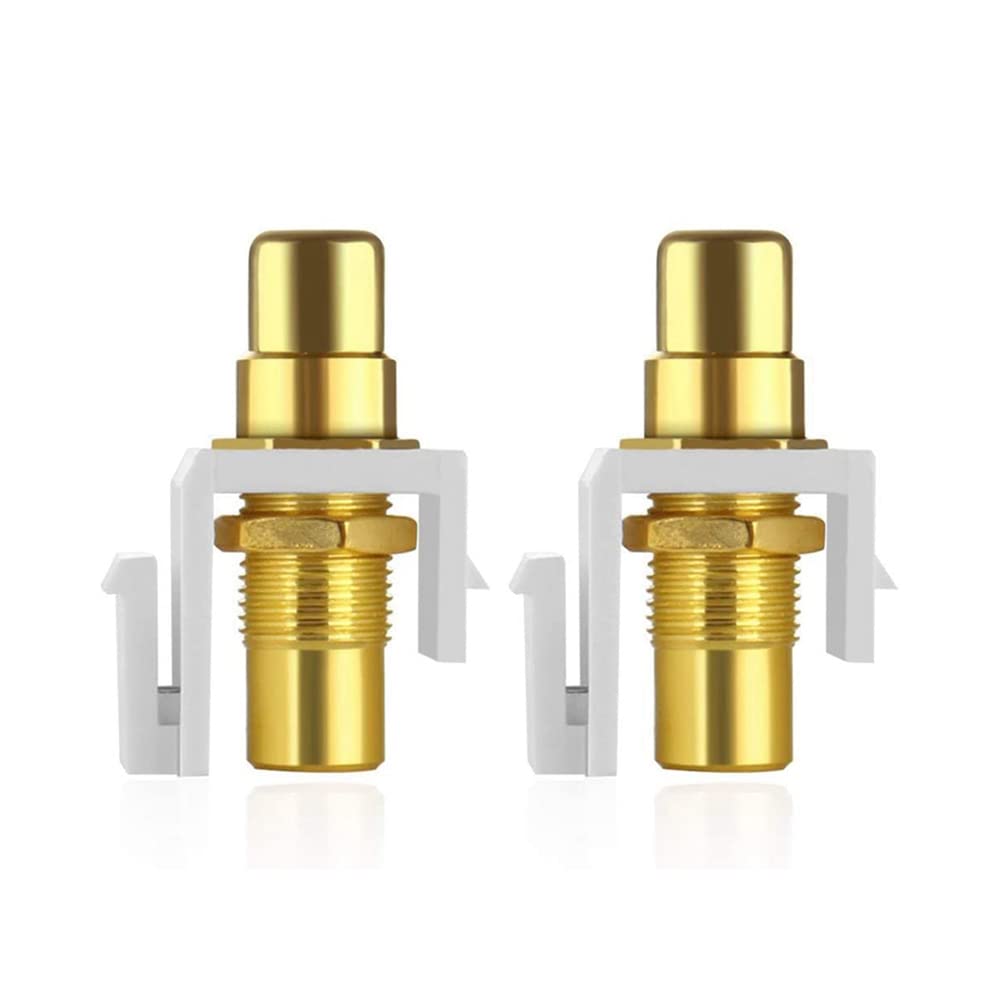 Placcato oro RCA Keystone Jack Insert Connector Femmina Snap in Adapter for Wall Plate