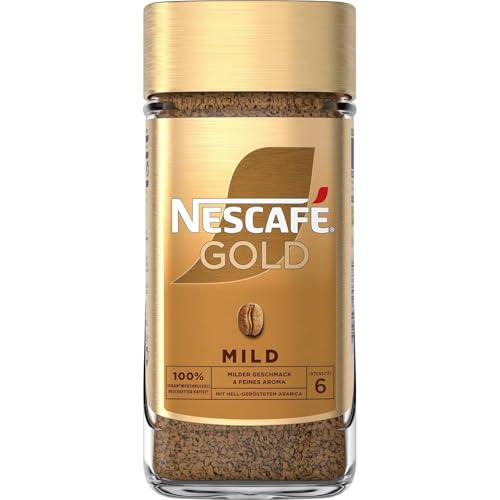 Image of Nescafe Gold Mild, Soluble Bean Coffee, Instant Coffee Selected Coffee Beans, Containing Caffeine, Pack of 1 (1 x 200g)
