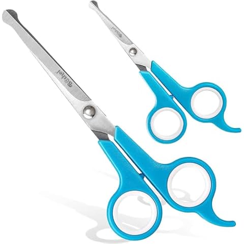 BOSHEL Dog Grooming Scissors Set with Safety Tips Cover