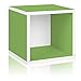 Way Basics Eco Stackable Storage Cube and Cubby Organizer, Green (made from sustainable non-toxic zBoard paperboard)
