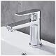 GRICOL Wasserhahn Bad Waschbecken Massiv Messing Mischbatterie Einhebelarmatur Badarmaturen Silber