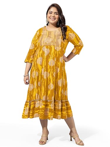 Image of MIRCHI FASHION Women Plus Size Anarkali Printed Kurti Only